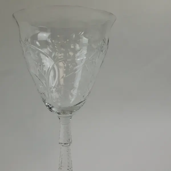 Set of 3 Rock Sharpe 1022-3 Water Goblets Arch and Floral  Pattern 7.75"