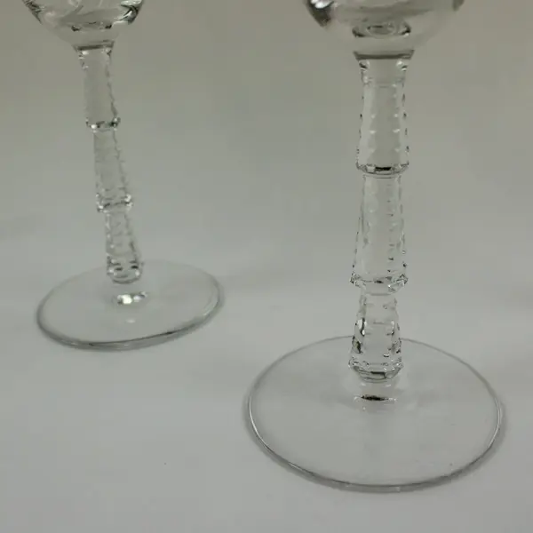 Set of 3 Rock Sharpe 1022-3 Water Goblets Arch and Floral  Pattern 7.75"