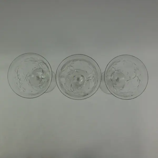 Set of 3 Rock Sharpe 1022-3 Water Goblets Arch and Floral  Pattern 7.75"