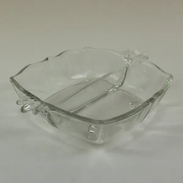 Vtg Fostoria Baroque Divided Square Relish Dish with Handles