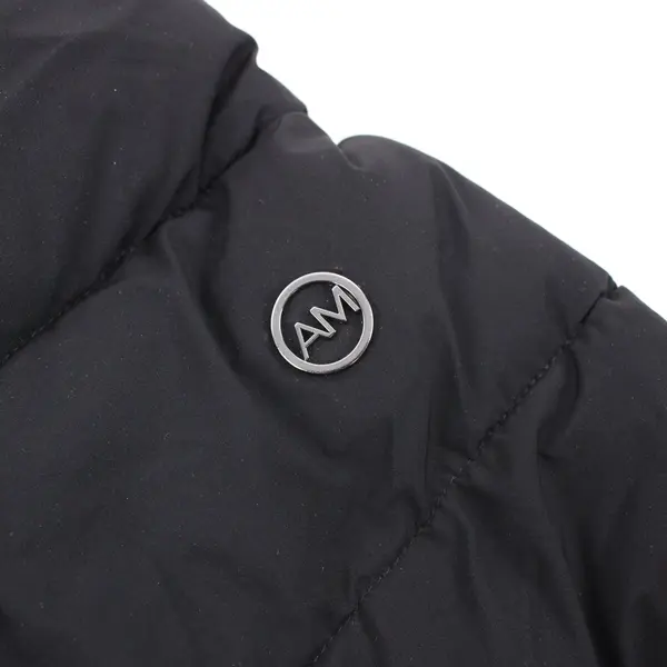 Andrew Marc Women's XL Black Zip Puffer Jacket Removable Faux Fur Hood Missing