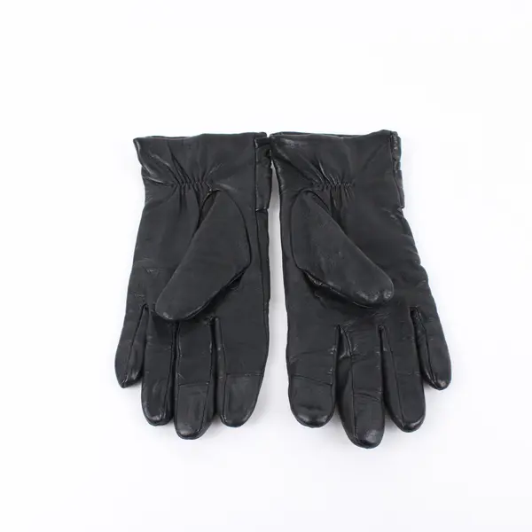 Warmei Women's Black Leather Wool-Lined Gloves Size 7.5