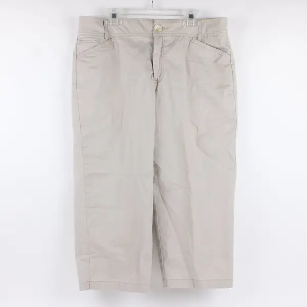 Christopher & Banks Petite Tan Comfort Waist Cropped Pants 10P