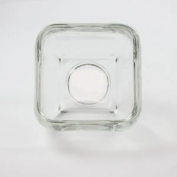 Libbey Glass Clear Curved Tapered Square Votive Candy Bowl / Candle Holder