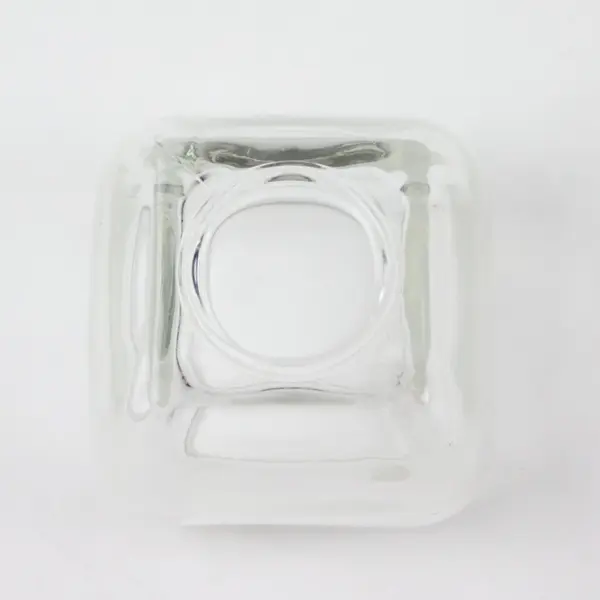 Libbey Glass Clear Curved Tapered Square Votive Candy Bowl / Candle Holder
