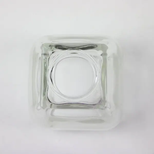 Libbey Glass Clear Curved Tapered Square Votive Candy Bowl / Candle Holder