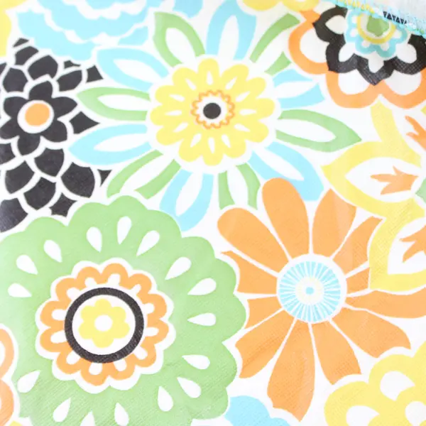 Waverly PEVA Flannelback Round Multicolor Floral Tablecloth 68 Inch
