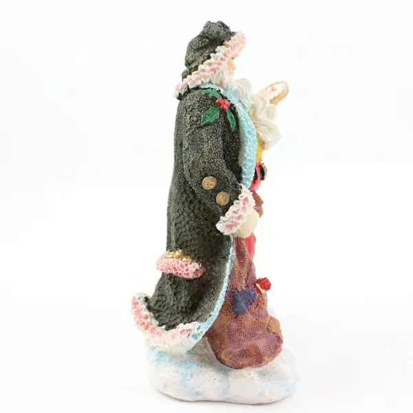 Resin Santa Claus Christmas Figurine With Squirrel Holiday Decor