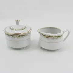 Signature Collection Queen Anne Lidded Sugar Bowl & Creamer Set 
