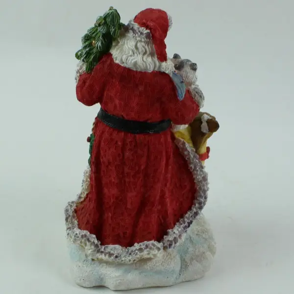 Resin Santa Claus Reindeer Figurine Christmas Decor 