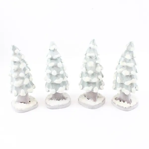 Department 56 Snow-Covered Christmas Trees Set of 4 Holiday Decor