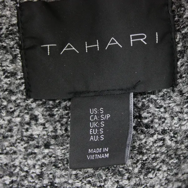 Tahari Women's Small Black White Melange Wool Blend Knit Sweater Vest