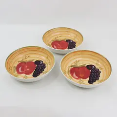 Allied Design Ceramic Pasta Bowls Fruit Pattern Set of 3