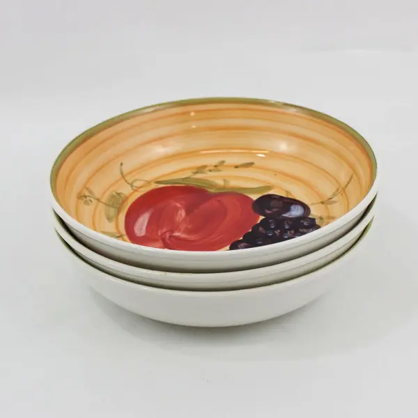 Allied Design Ceramic Pasta Bowls Fruit Pattern Set of 3