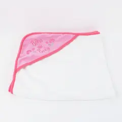 Pink Hooded Baby Bath Towel Bless This Baby Embroidery