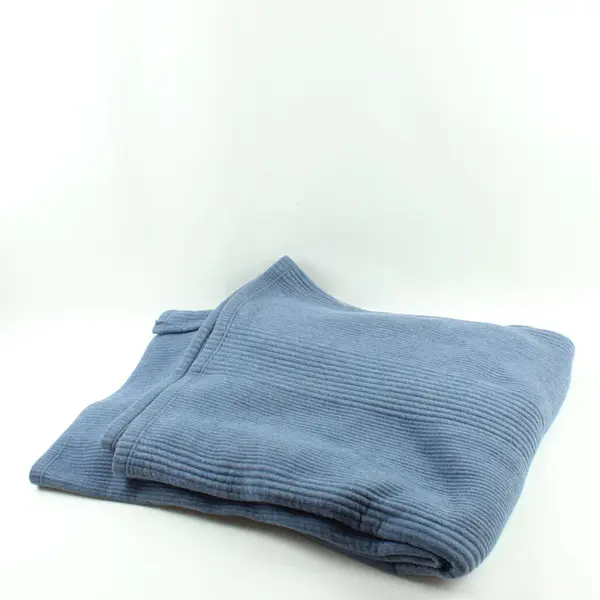 Brooklyn Loom Blue Ribbed Throw Blanket 92 x 95 in Textured