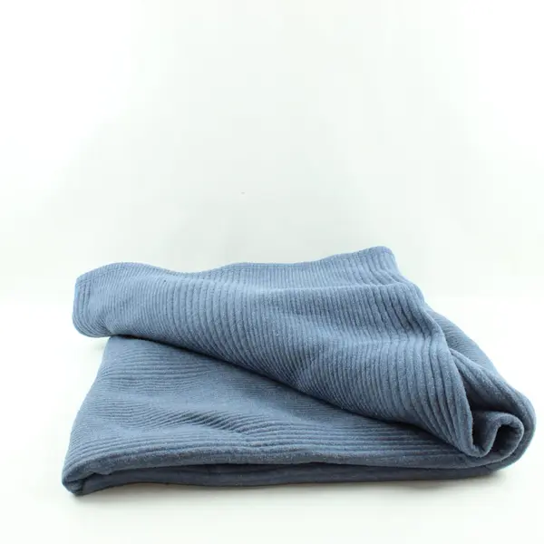 Brooklyn Loom Blue Ribbed Throw Blanket 92 x 95 in Textured