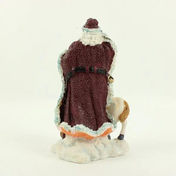 International Santa Claus Collection Figurine With White Horse Christmas Decor