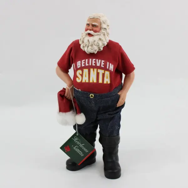 TJ Collection Heirloom Santa Figure I Believe in Santa 10.5 Inch