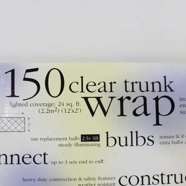 Seasonal Specialties 150 Clear Trunk Wrap Lights Indoor Outdoor End-to-End
