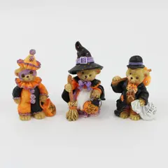 1996 Enesco Marjorie Sarnat Halloween Bear 2.5 Inch Figurines Lot of 3