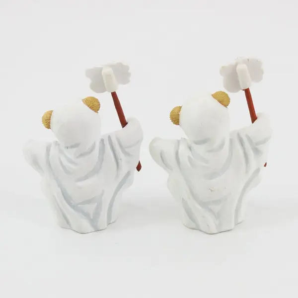 Enesco Marjorie Sarnat Halloween Bear Ghost Figurines Pair of 2 Boo Signs