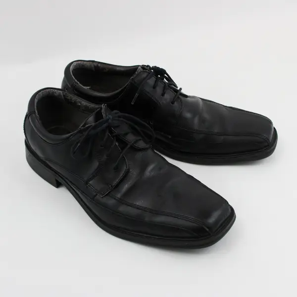 Dockers Endow Men's Black Leather Square Toe Oxford Shoes 10M FLAWED