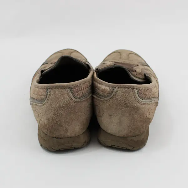 Skechers Bikers Landslide Women's 7 Taupe Leather Textile Slip-On Sneakers