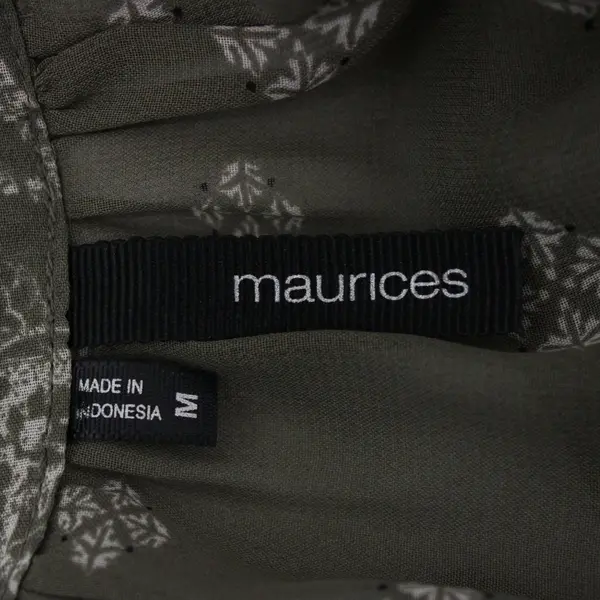 Maurices Women's Sheer Sage Green V-Neck 3/4 Sleeve Blouse Medium