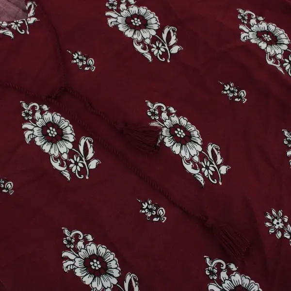BLL New York Women's Large Maroon Floral Knee Length Shift Dress
