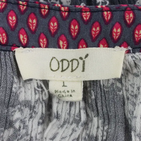Oddy Women's Large Paisley Drop-Waist Dress Navy Gray Red