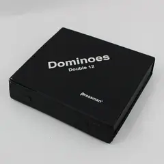 Pressman Double 12 Dominoes Set 91 Tiles in Black Vinyl Snap Case