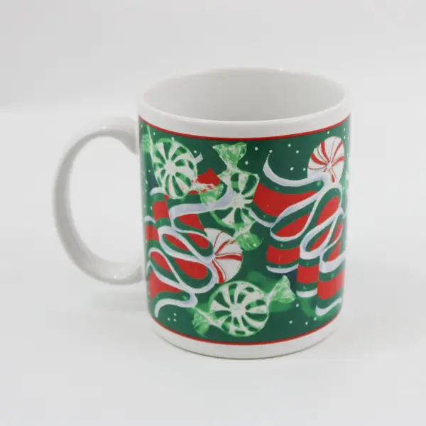Papel Freelance Green Red Christmas Mug Candy Cane Peppermint 
