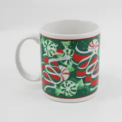 Papel Freelance Green Red Christmas Mug Candy Cane Peppermint 