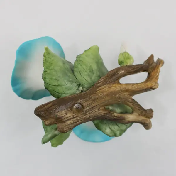 Ceramic Blue Morning Glory Flower Figurine 
