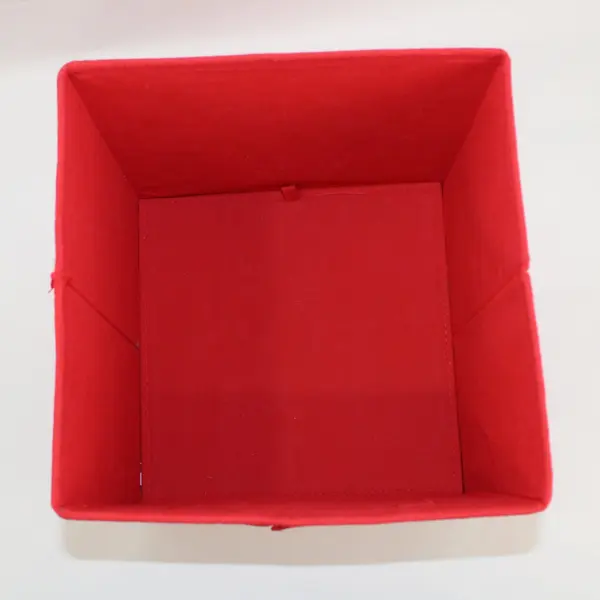 Red Fabric Storage Cube Organizer 10.75in Collapsible Open Top Handle