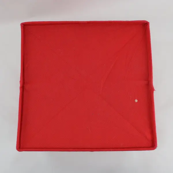 Red Fabric Storage Cube Organizer 10.75in Collapsible Open Top Handle