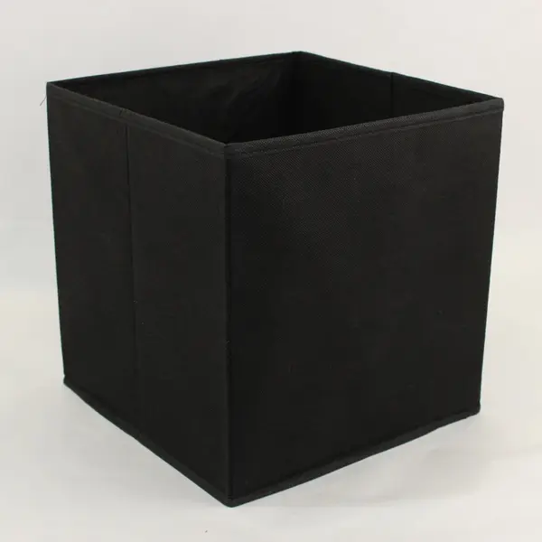 Black Collapsible Fabric Storage Cube Organizer 10.75in Open Top Handle