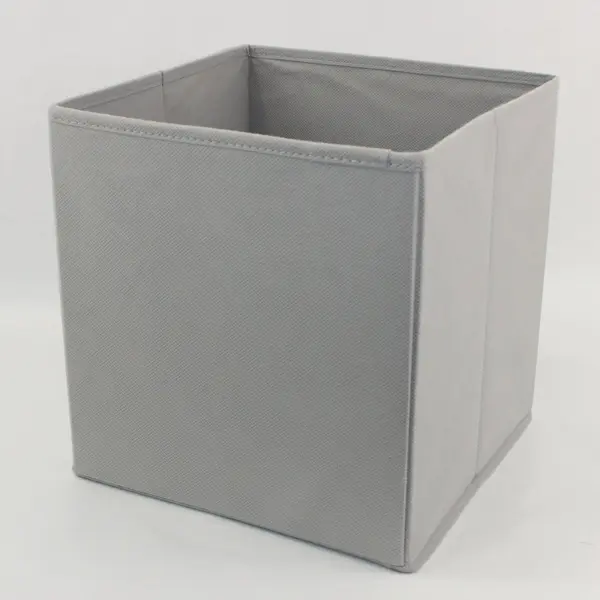 Light Gray Fabric Storage Cube Organizer 10.75" Collapsible Open Top