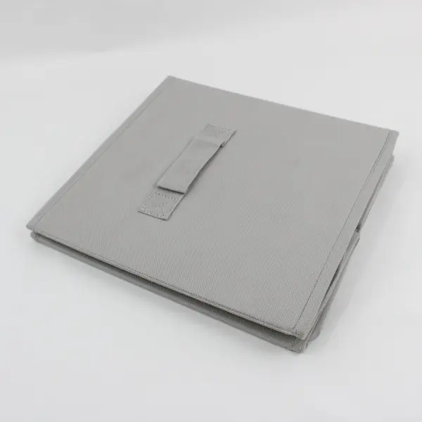 Light Gray Fabric Storage Cube Organizer 10.75" Collapsible Open Top