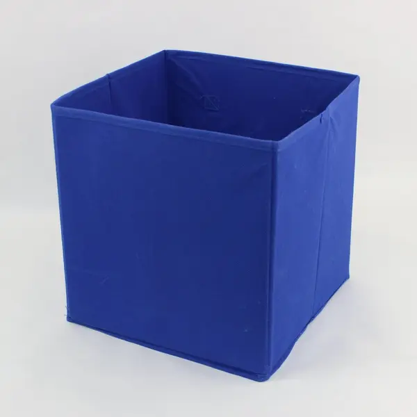 Blue 10.75in Fabric Storage Cube Organizer Collapsible Open Top Handle