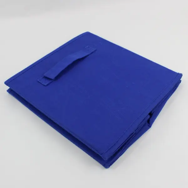 Blue 10.75in Fabric Storage Cube Organizer Collapsible Open Top Handle