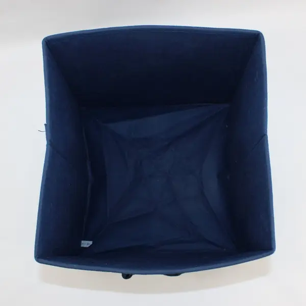 Dark Blue Fabric Storage Cube Organizer Collapsible Open Top Handle 10.75''