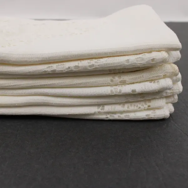 Set of 8 White Linen Napkins Textured Weave