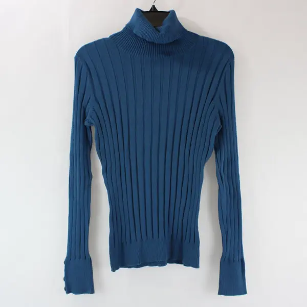 Hillard & Hanson Women's Blue Long Sleeve Turtleneck Sweater Size L