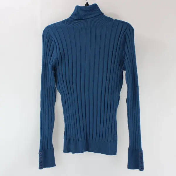Hillard & Hanson Women's Blue Long Sleeve Turtleneck Sweater Size L