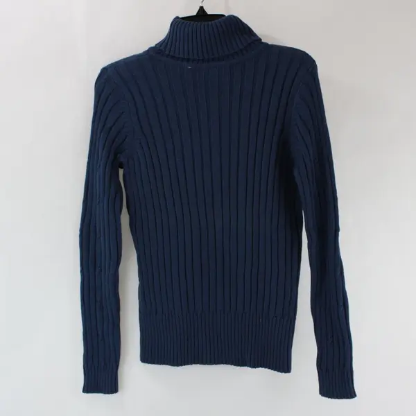 Villager Women's Blue Knit Turtleneck Sweater Long Sleeve Size M