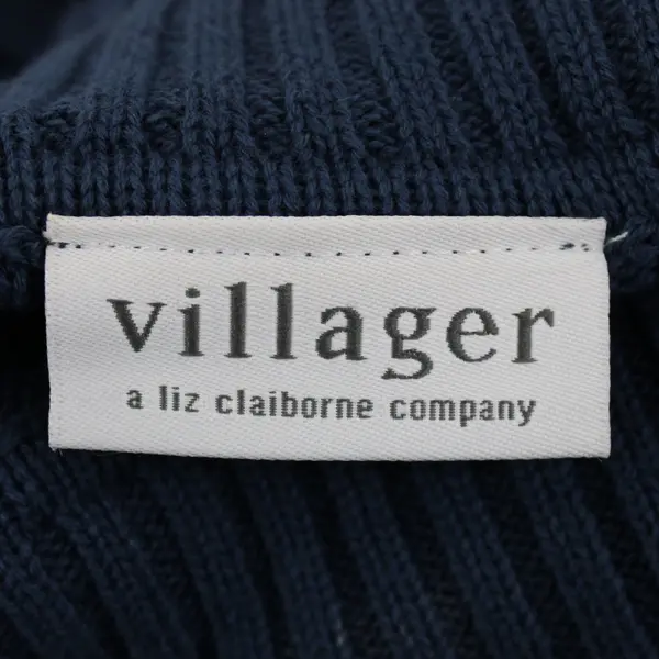 Villager Women's Blue Knit Turtleneck Sweater Long Sleeve Size M