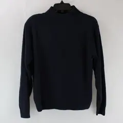 Dressbarn Women's Dark Blue Mock Neck Ribbed Knit Top Size L