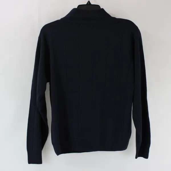 Dressbarn Women's Dark Blue Mock Neck Ribbed Knit Top Size L